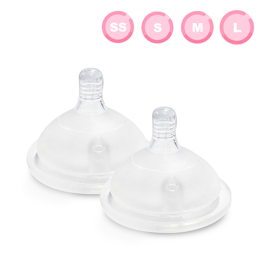 Mother-K Nipple for Silicone Feeding Bottle, 2 pcs.