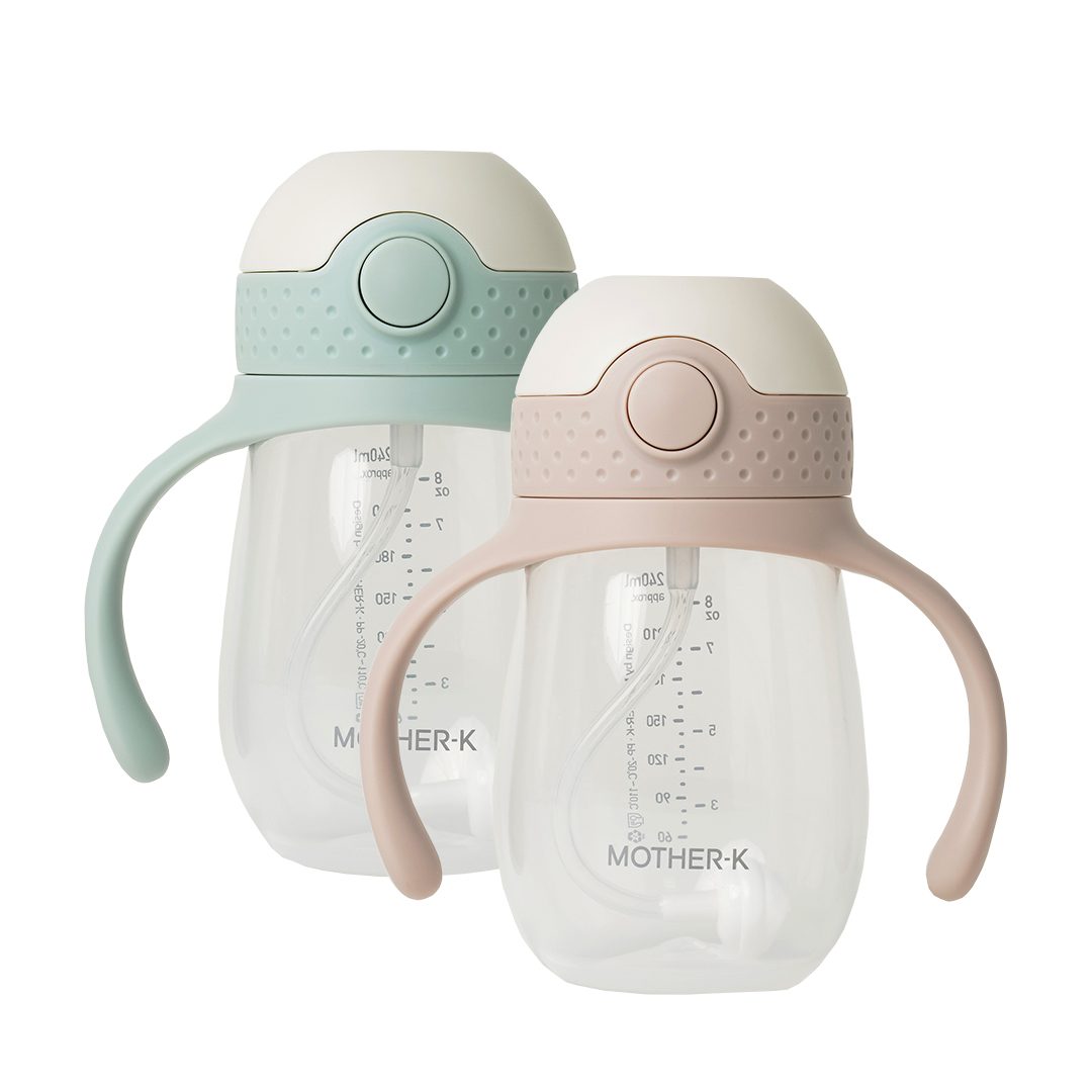 Mother-K HUG PP Weighted Straw Cup, 240 ml.