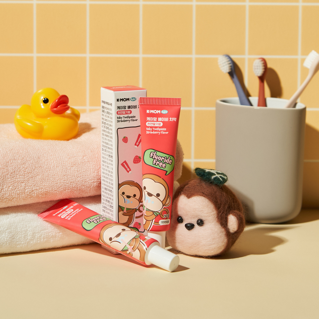 K-MOM Fluoride-Free Toothpaste for Kids, Strawberry Flavor, 30 g. K-MOM Fluoride-Free Toothpaste for Kids, Strawberry Flavor, 30 g.