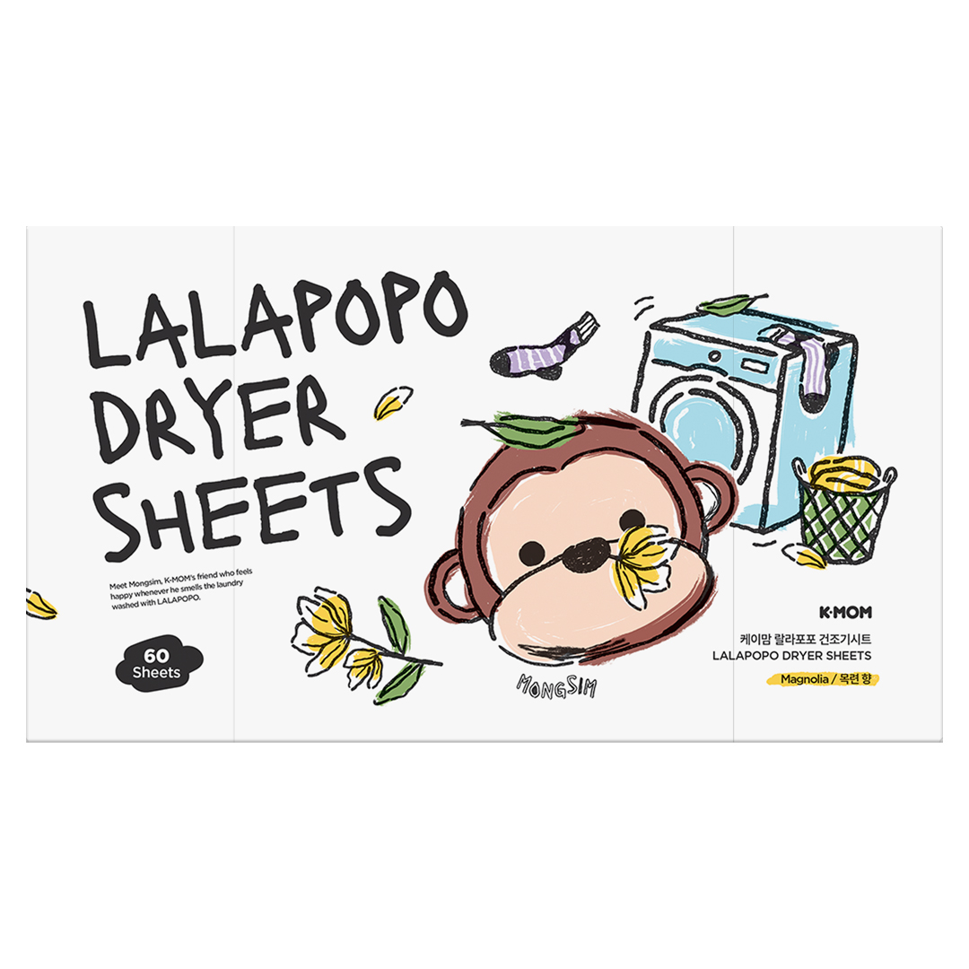 K-MOM Lalapopo Dryer Sheets Magnolia, 60 pcs K-MOM Lalapopo Dryer Sheets Magnolia, 60 pcs
