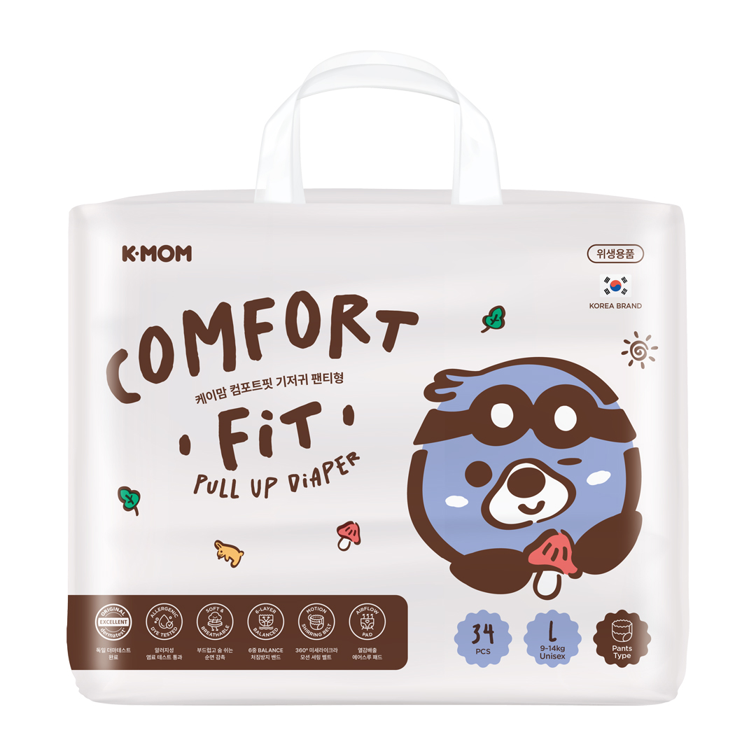 K-MOM Comfort Fit Diaper Pants Size L (9-14 kg), 34 pcs K-MOM Comfort Fit Diaper Pants Size L (9-14 kg), 34 pcs