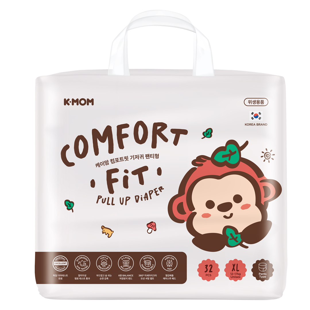 K-MOM Comfort Fit Diaper Pants XL size (12-17 kg), 32 pcs K-MOM Comfort Fit Diaper Pants XL size (12-17 kg), 32 pcs