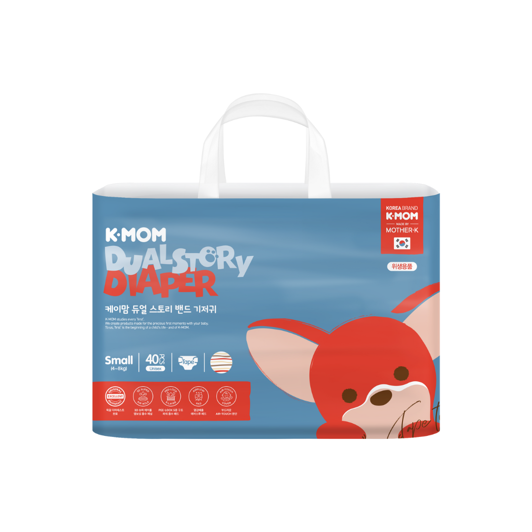 K-MOM “Dual Story” Diapers, Size S (2–5 kg), 40 pcs K-MOM “Dual Story” Diapers, Size S (2–5 kg), 40 pcs