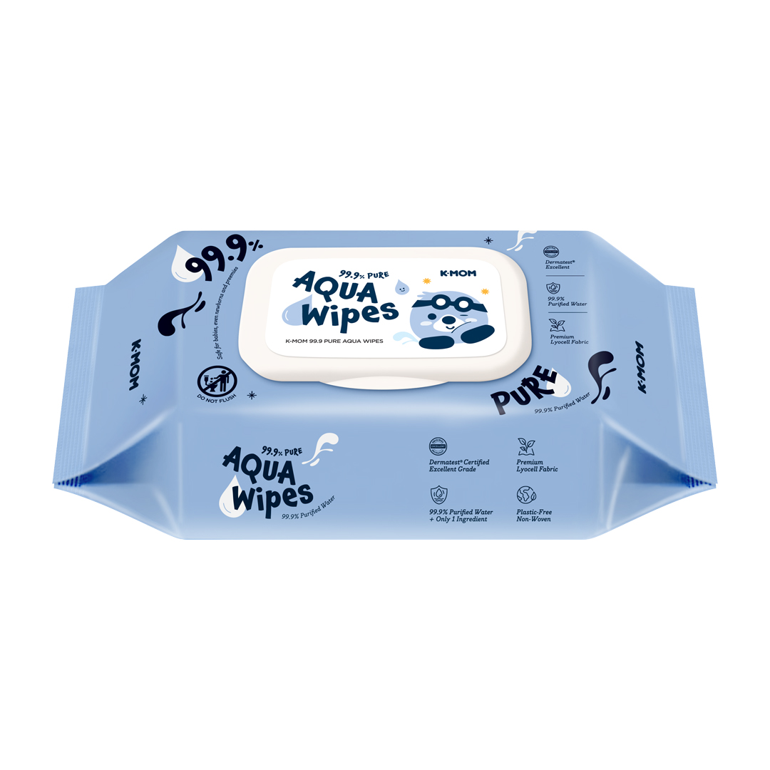K-MOM 99.9% Pure Aqua Wipes wet wipes, 60 pcs