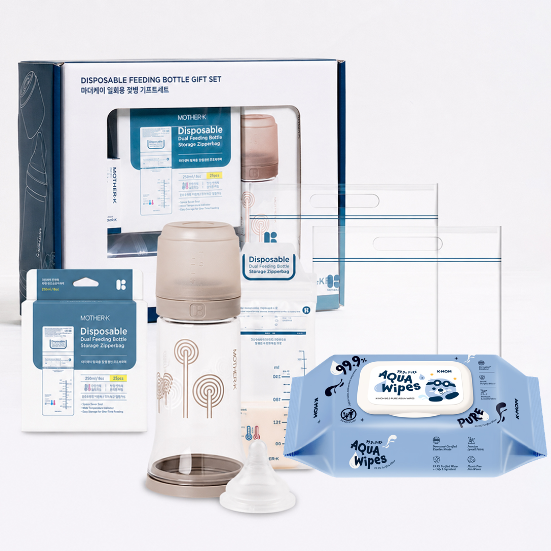 Mother-K Disposable Feeding Bottle Gift Set with Aqua Wipes Mother-K Disposable Feeding Bottle Gift Set with Aqua Wipes