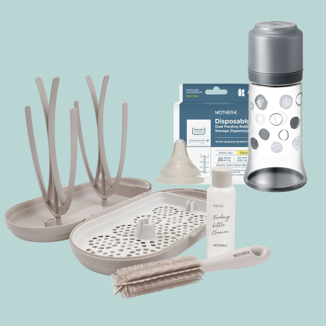 Mother-K Disposable Baby Bottle and Travel Drying Rack Set Mother-K Disposable Baby Bottle and Travel Drying Rack Set